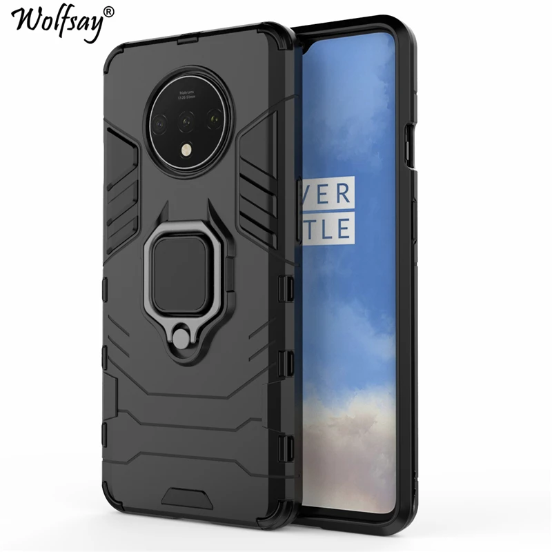 

Wolfsay For OnePlus 7T Case, OnePlus 7T Car Holder Armor Cases Hard PC & Soft Silicone Cover for OnePlus 7T With Magnet 6.55"
