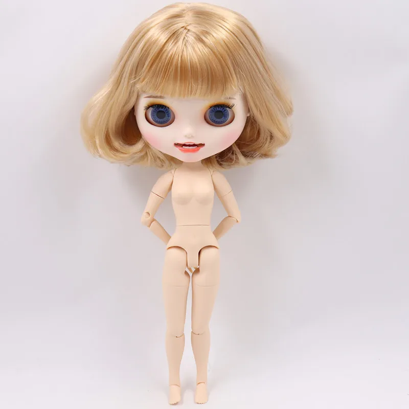 ICY Blyth пользовательская кукла белая кожа и тело тела Новая Улыбка Рот матовое лицо 1/6 игрушки BJD DIY модные куклы девочка подарок Специальное предложение - Цвет: Nude doll