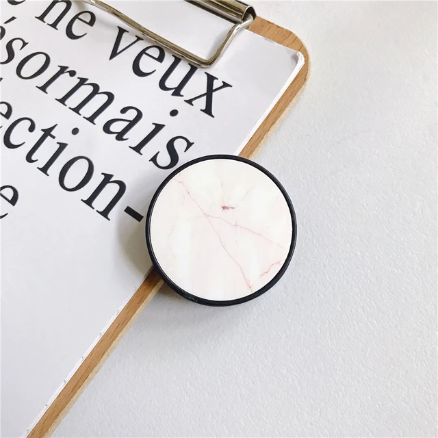 Glossy Popular Marble Expanding Phone Stand Grip Finger Rring Support Anti-Fall Round Foldable Mobile Phone Holder for iPhone 11 Y18