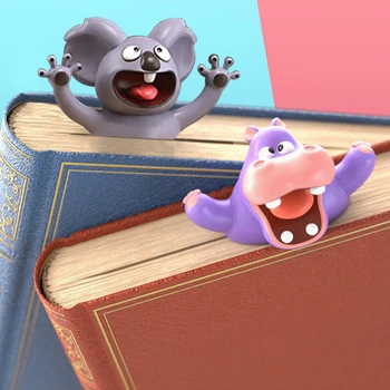 

3D Cartoon Animal Bookmarks Hippopotamus Koala Creative Book Magazine Marks for Child Girl Present School Stationery