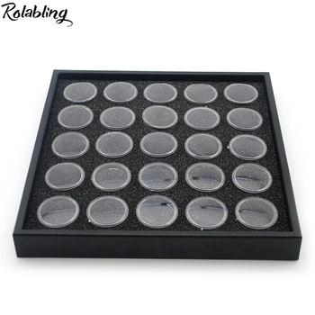

Empty 25 Pots Nail Art Box Powder Gems Rhinestone Storage Container Case Nail Art Display Decoration Box Plate Manicure Tool