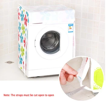 

Household Practical Floral Waterproof Washing Machine Dust Cover Case Front Loading Washing Machine PVC Dustproof Cover