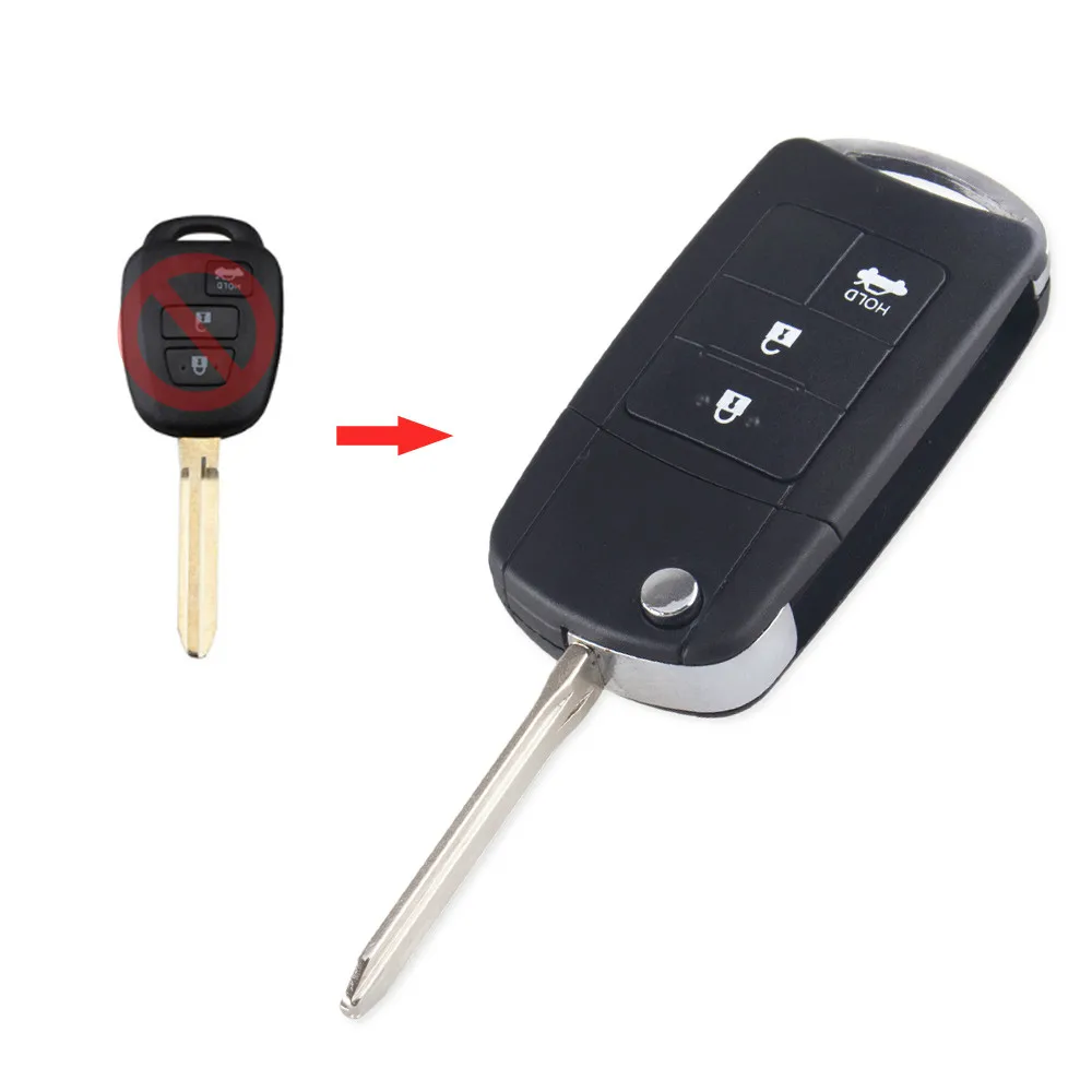 KEYYOU 10 шт./лот 2/3/4 кнопки для Toyota Prius RAV4 Camry пульт Управление изменение складной корпус для автомобильного ключа Fob чехол - Количество кнопок: Model 1