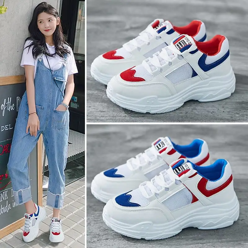 

Shoe Student Korean-style Athletic Shoes 2019 Spring Summer Versatile Harajuku-Style Running Dad Shoes Mesh Small White Shoes