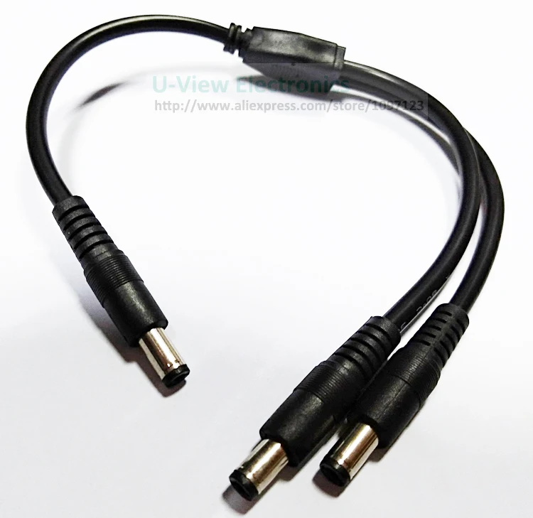 NCHTEK 18AWG DC 5,5x2,1 мм штекер-Двойной DC 5,5*2,1 мм штекер Соединительный Кабель-адаптер около 30 см/ /10 шт