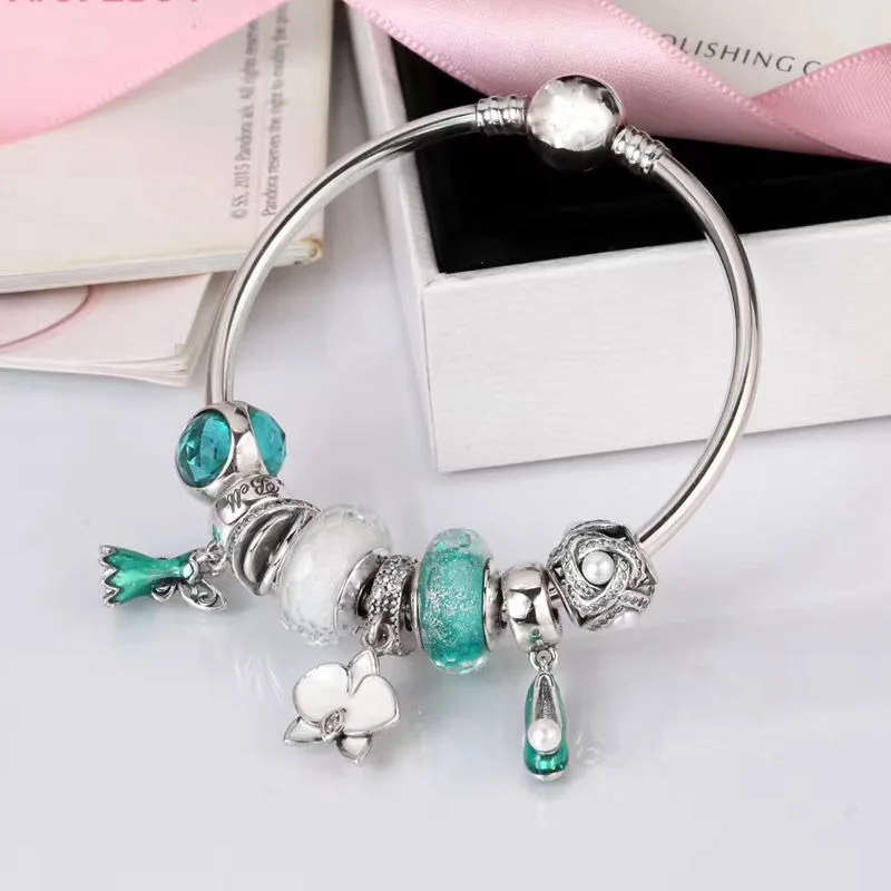 

Keris Store High Quality 1:1 100%925 Sterling Silver High Heels Pendant Beads Bracelet Free Shipping