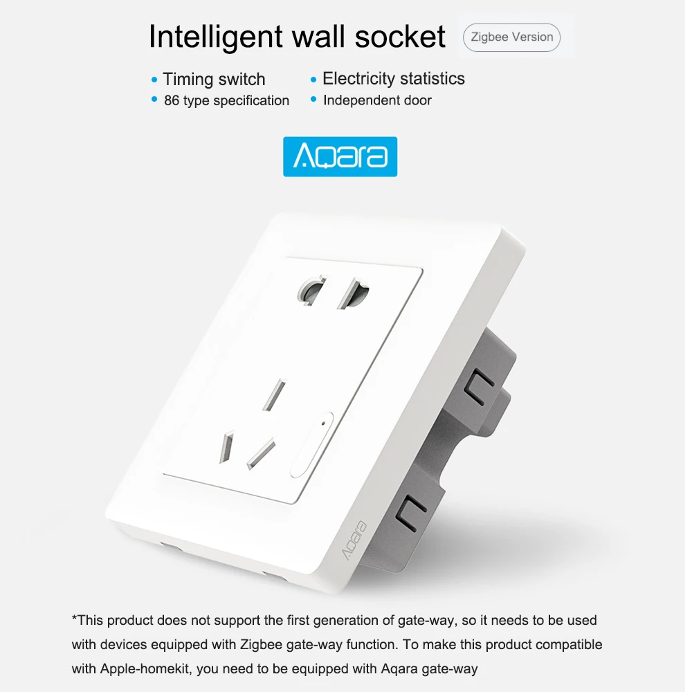 

Aqara Wall Switch Light Switch ZigBee Version Single Fire APP Smart Control Remote Home Kit Socket Plug for xiaomi Mi phone APP