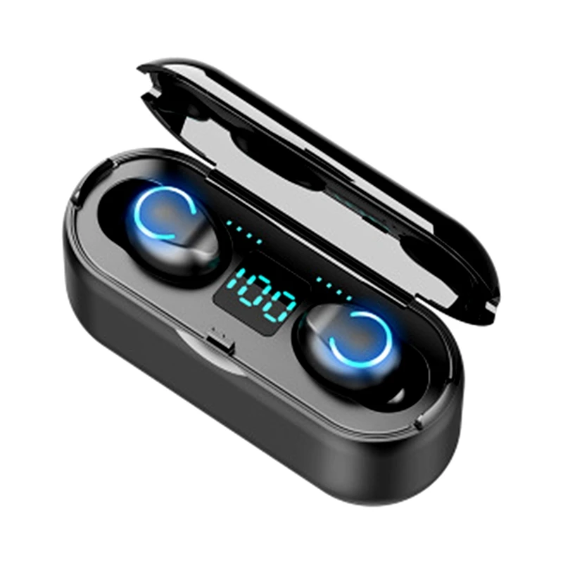Bluetooth наушники 5 0 Пресс Управление Беспроводной светодиодный Дисплей гарнитура