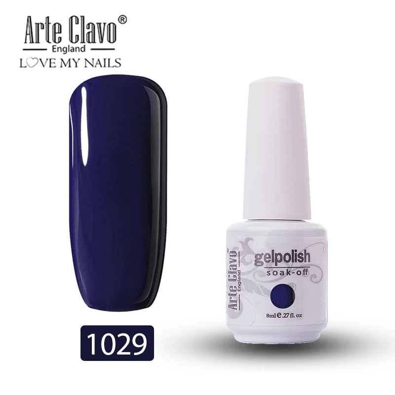 Arte Clavo 8 мл Гель-лак для ногтей верхний слой и Базовое покрытие Гель-лак для ногтей Светодиодный УФ-лак 85 цветов Гель-лак для ногтей - Цвет: 1029