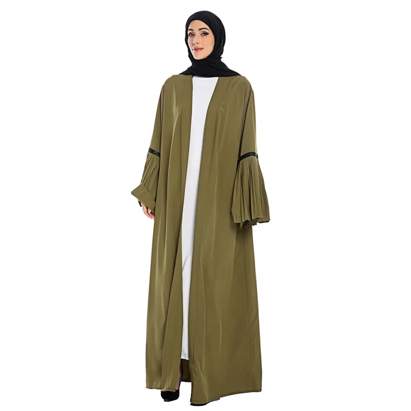 Плиссированное кимоно Абая Дубай мусульманское платье Абая для женщин турецкий хиджаб платье ислам одежда Кафтан марокканский кафтан Djelaba Femme
