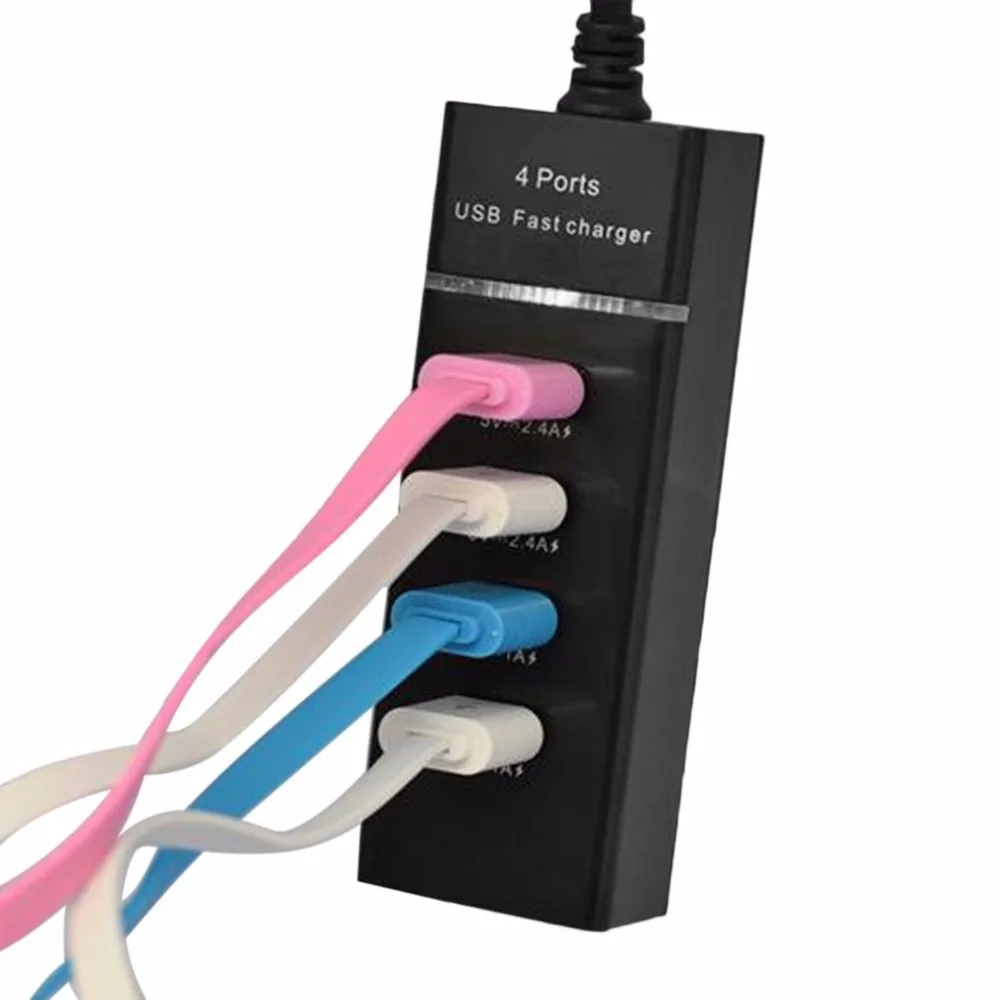 ICOCO новое горячее портативное цифровое зарядное устройство 4USB красочные огни Быстрая зарядка зарядное устройство