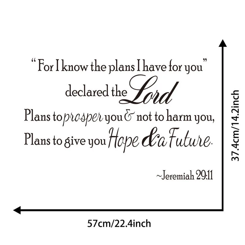 1 шт. наклейки на обои для комнат с надписью настенный диван Простой Настенный стикер домашнего декора стих Jeremiah 29:11
