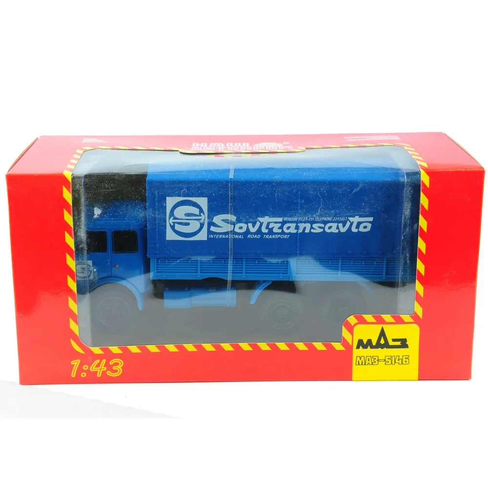 Goedkoop Haw Abtonpom MA3 5146 143 Schaal Classic Rusland Blauw Van Container Vrachtwagen Vrachtwagen Diecast Cars Collection Decoratie Kamer Gift Speelgoed