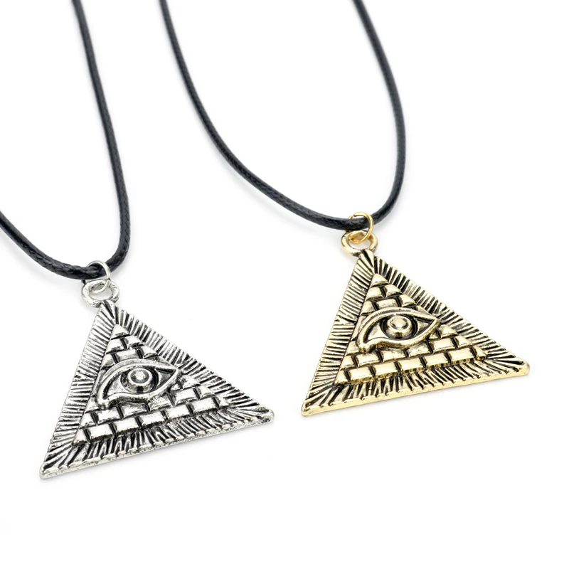 HANCHANG Unique Design Slavic Viking Jewelry Ancient Egyptian Pyramid Evil Charm Egypt Eye of God Pendant Necklace For Men | Украшения и