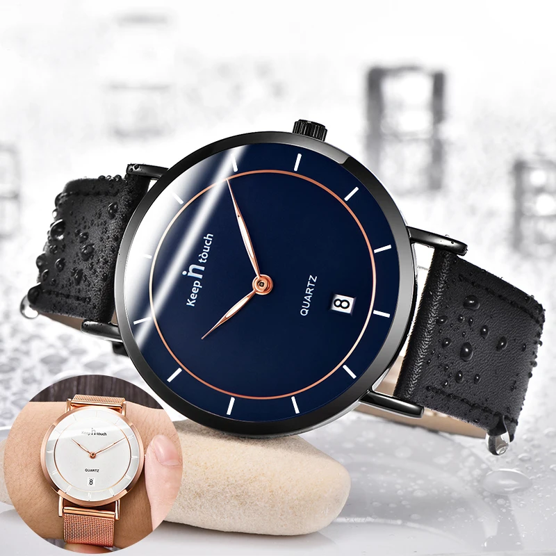 

Keep IN TOUCH Men Watch Steel Mesh Belt Mens Watches Top Brand Luxury Military Watch Leather Black Gold Brown Color Zegar
