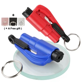 

2pcs Car Escape Tool Safety powerful Seatbelt Cutter and Window Glass Breaker red&blue color Red Dot Design Award​ Compact