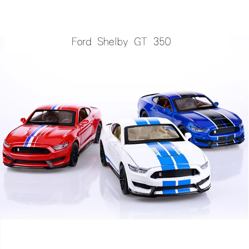 Collection Ford Shelby Children Electric Car Model Pull-Back 1/32 Scale Alloy Cars Christmas Gift for Boy Man Souvenir