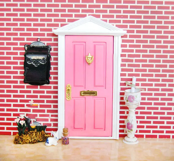 1/12 Масштаб Кукольный дом деревянная дверь остроконечная 4 цвета милый стиль мебель сцена миниатюрная специальная модель аксессуары
