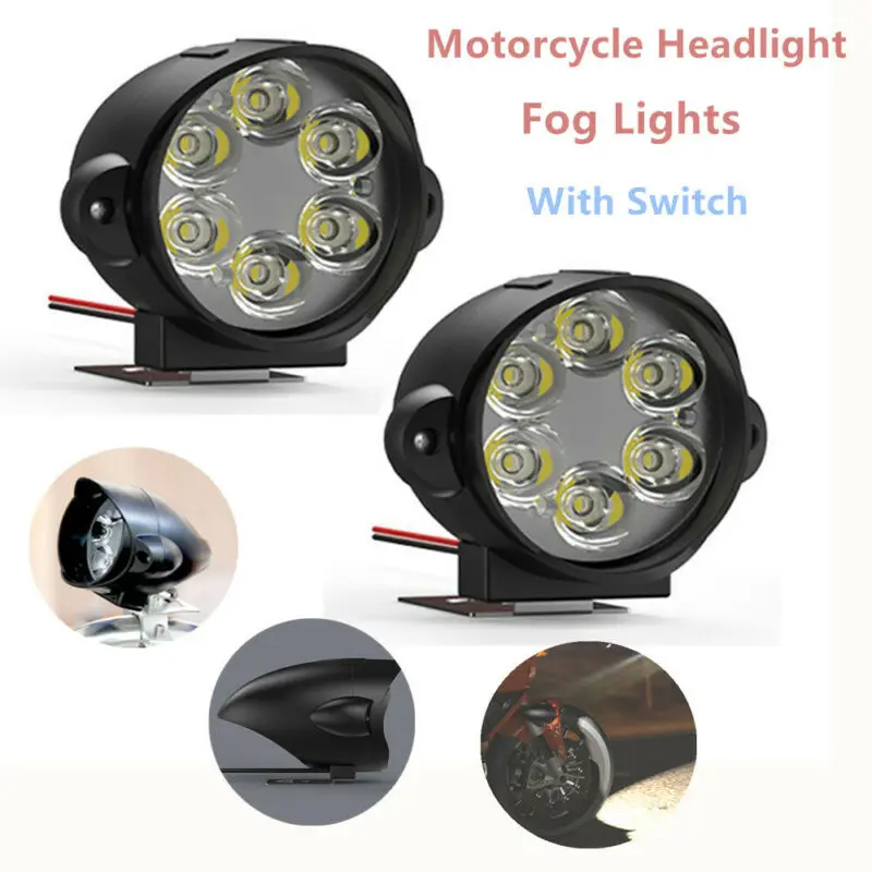 

Motorcycle LED Headlights White 3000LM 6000K Waterproof Dustproof Lamps