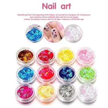 

2019 Newly High Quality 12 Colors Nail Art Tips Stickers Acrylic 3D Glitter Sequins Manicure DIY Decoration Freeshipping 30p1228