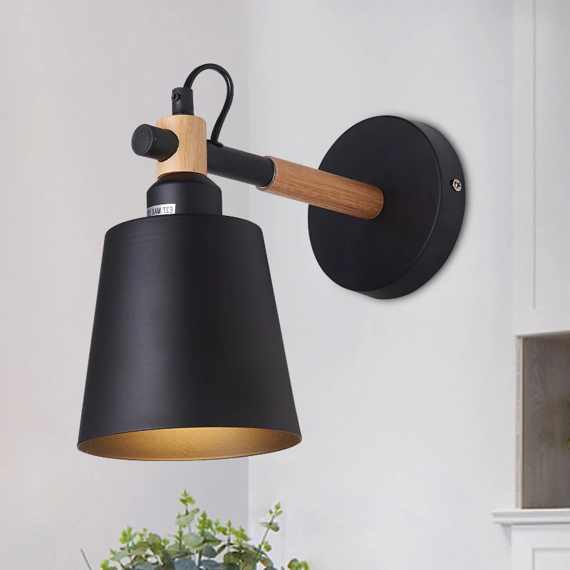 

Wall Light Led Bedroom Bedside Decoration Nordic Living Room Hotel Corridor Wall Lamps Black