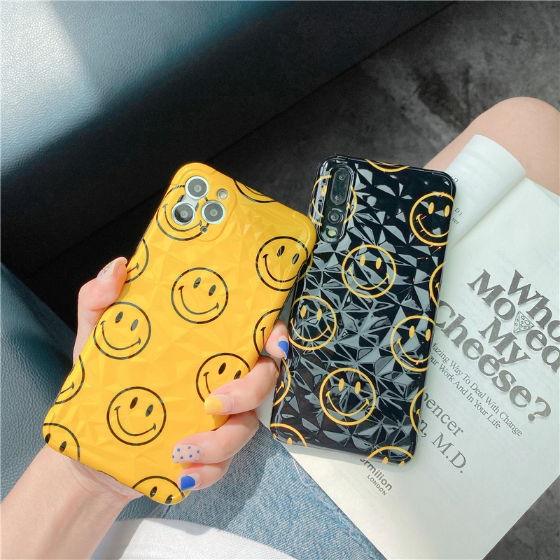 

Cute Smiley expression Phone Cover Case For Iphone X 11 pro Xs Max Xr 10 8 7 6 6s Plus Luxury Soft silicone Couple Coque Fundas