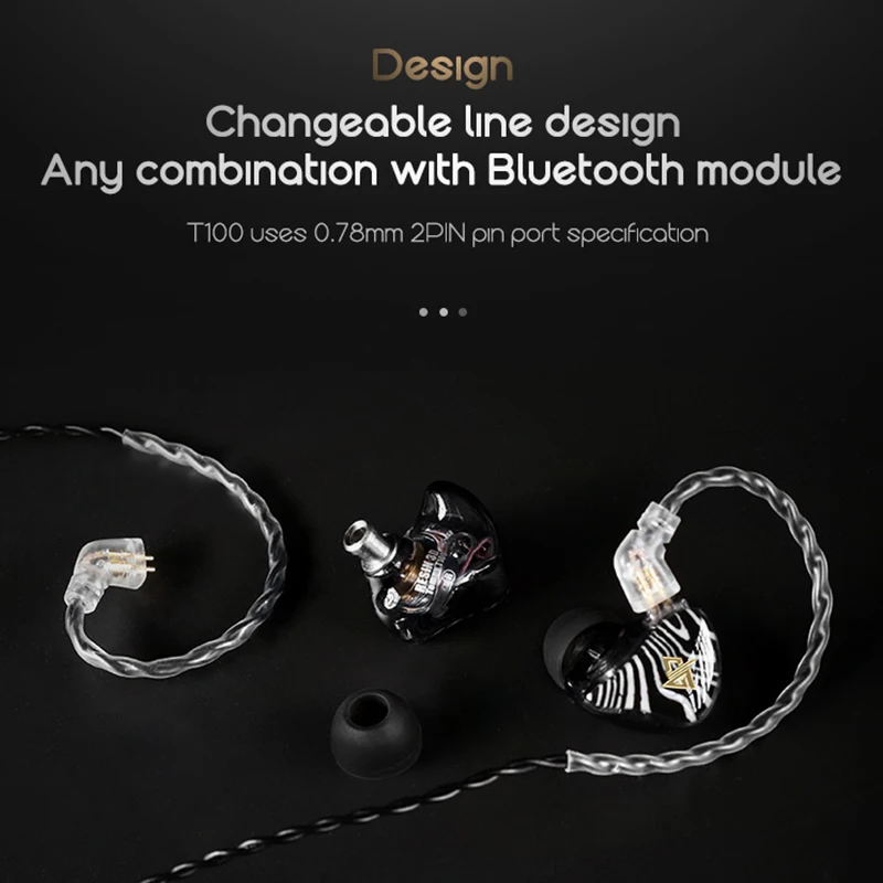 AUGLAMOUR T100 HiFi аудио 8 мм двойной Динамический драйвер наушники вкладыши бас IEM 2Pin 0 78