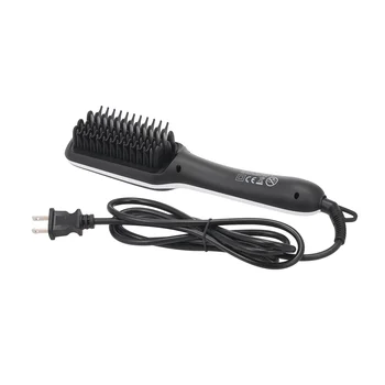 

Ionic Hair Straightener Brush Fast Heating 3 Temperature Setting Adjustable Hair Straightening Brush Electric Straightening Comb