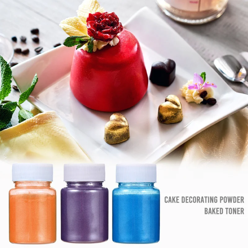 15g Edible Glitter Cake Decoration Powder Mousse Macaron Chocolate Flash Silver Pearl Baking Color Dust |