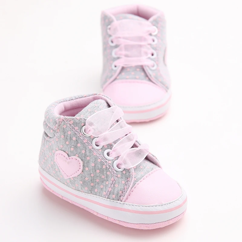 Pudcoco/Милая обувь для новорожденных мальчиков и девочек с мягкой подошвой в горошек; нескользящие кроссовки для детей 0-18 месяцев
