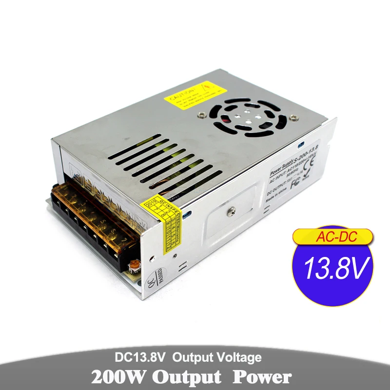 

Variable 13.8V 200W Power Supply LED Driver Transformers 220V 110V AC DC13.8V Powers Source for CCTV camera Stpper CNC Lamp