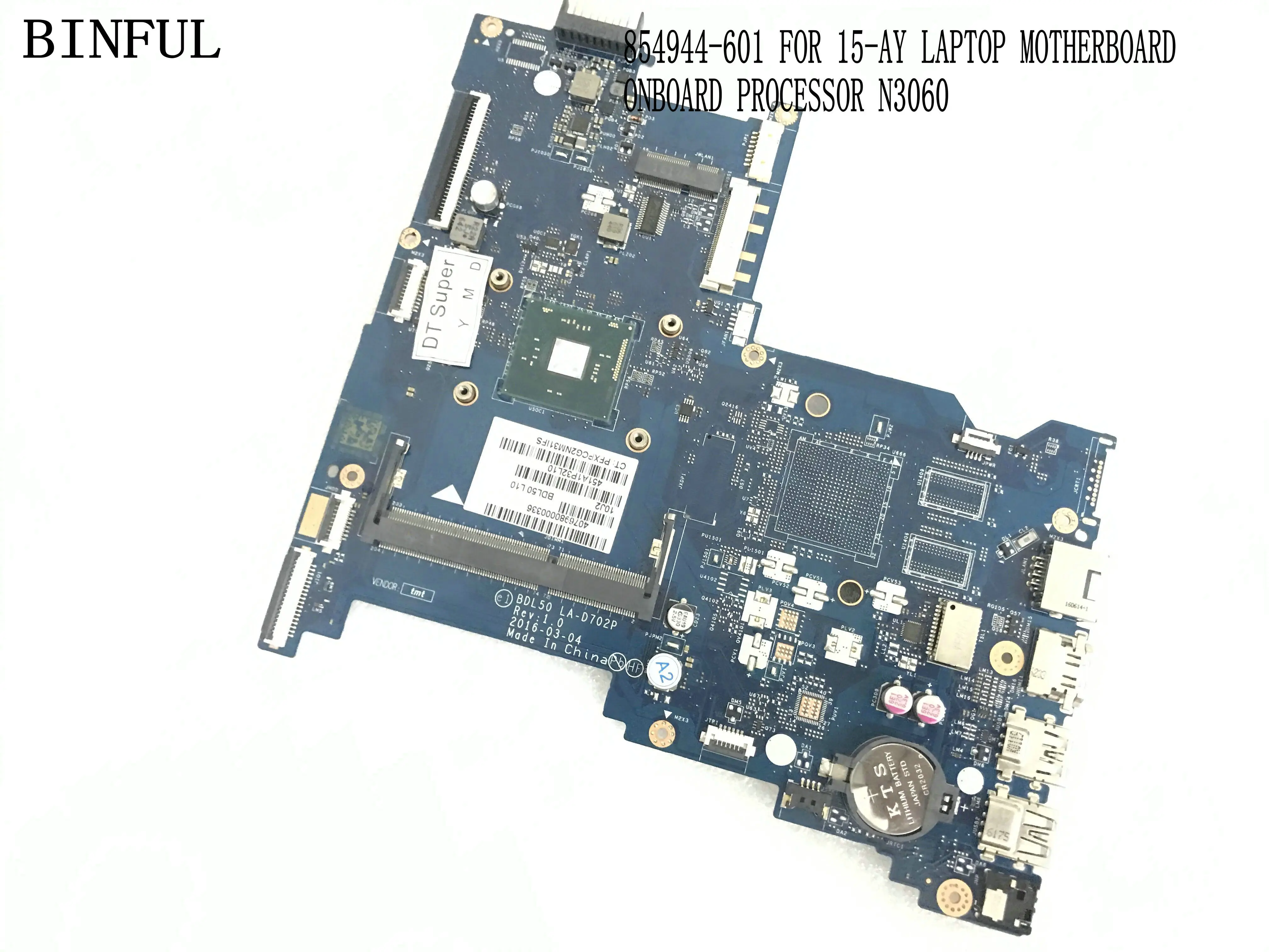 FAST SHIPPING. BRAND NEW 854944-601 BLD50 LA-D702P LAPTOP MOTHERBOARD FOR HP 15-AY / 15-AU MAINBOARD ONBOARD CPU N3060 | Компьютеры и
