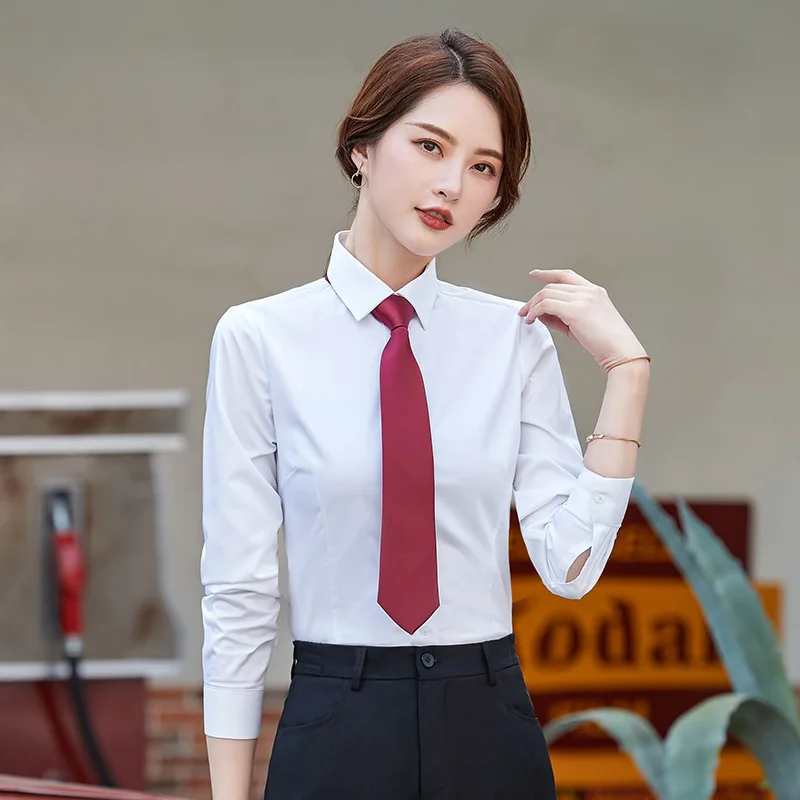 women white shirt IZICFLY, лето, осень, официальная Женская белая блузка, Офисная форма, для влюбленных, пара, для мужчин, женщин, топы, тонкая, деловая рубашка - Цвет: women white shirt