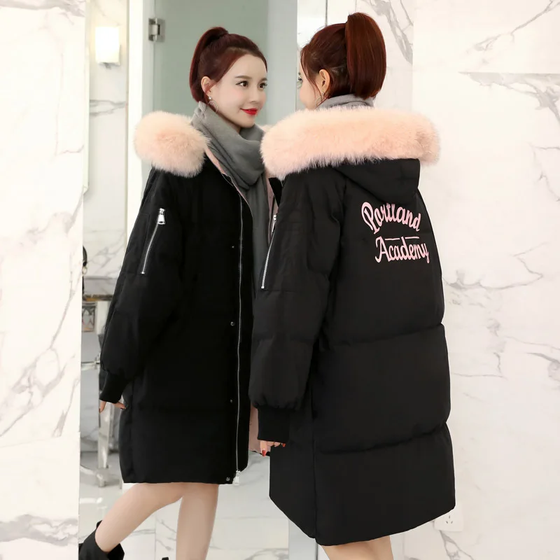 

2019 Winter Solid Color Long Sleeve Thick Short dou peng xing with Fur Collar Cotton-padded Clothes/Cotton Coat Qmdn8836