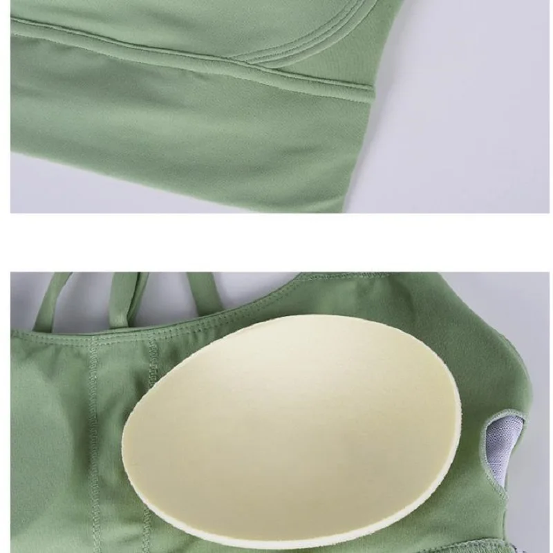 Lulu Classic Solid Color Cross Back Women Sport Bra Fitness Tank Top Shockproof Run Tight Yoga Vest No Steel Ring With Chest Pad