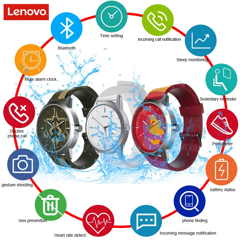 Смарт часы Lenovo Watch 9 водонепроницаемые спортивные с сапфировым стеклом 50