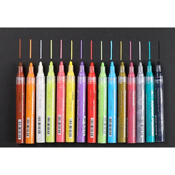 

15pcs Permanent Paint Markers Water Based Acrylic Paint Fast Drying Acrylic Writing Pens Painting Marker Colorful