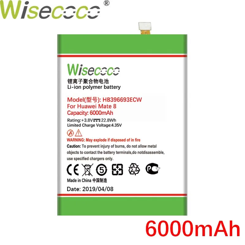 Wisecoco 6000 мАч HB396693ECW Батарея для huawei Коврики 8 NXT-AL10 NXT-TL00 NXT-CL00 NXT-DL00 Коврики 8 NXT-L09 NXT-L29 чехол для телефона