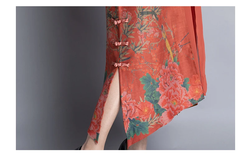 Photo Shoot Autumn And Winter New Style Ethnic-Style Suede Special Printed Coat Trench Coat Retro Coat U9246