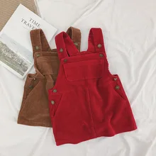 Одежда для маленьких девочек; осенний сарафан для малышей; вельветовые Комбинезоны на лямках с карманами; одежда для малышей; Детские платья для девочек