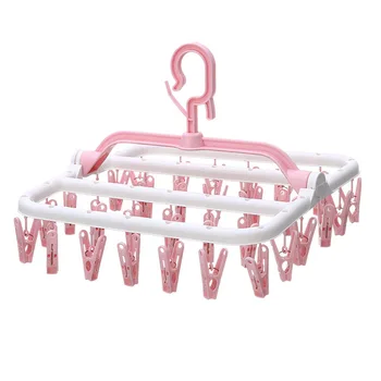 

Folding Hanger Home Multi-function Underwear Socks Drying Rack b
