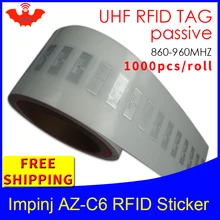 UHF RFID Метка стикер Impinj MR6 AZ-C6 EPC6C влажная инкрустация 915mhz868mhz860-960MHZ 1000 шт клей пассивный RFID этикетка