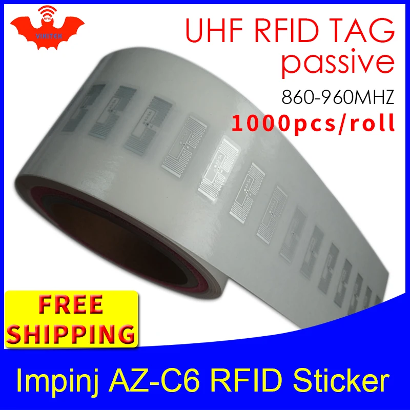 UHF RFID tag sticker Impinj MR6 AZ-C6 EPC6C wet inlay 915mhz868mhz860-960MHZ 1000pcs free shipping adhesive passive label | Безопасность