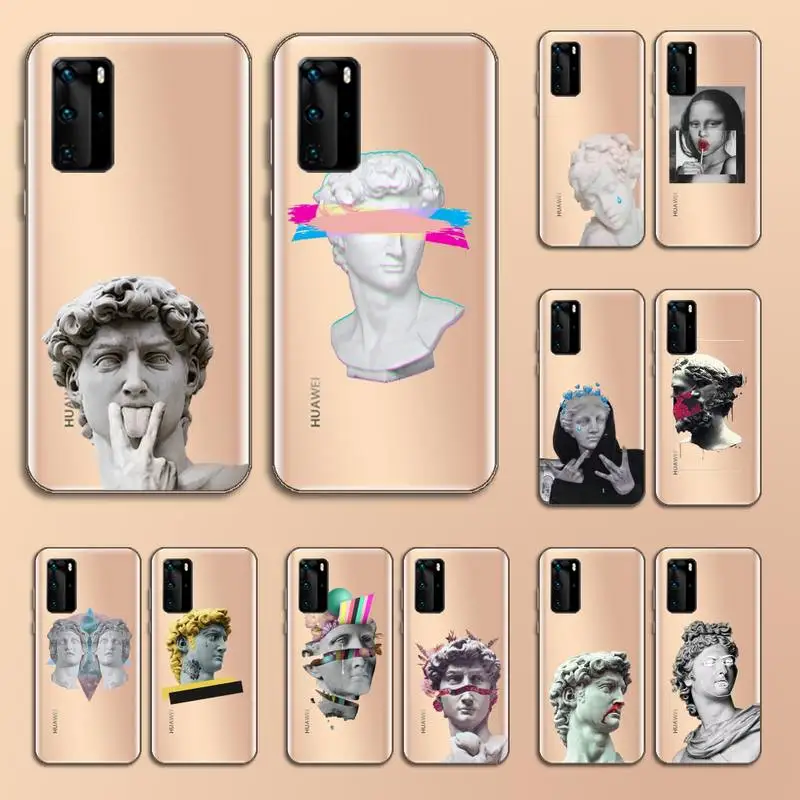 David Medusa Roman Statue Phone Case Transparent for Huawei nove e 6 5 4 3 2 s i se pro lite high quality capa | Мобильные телефоны