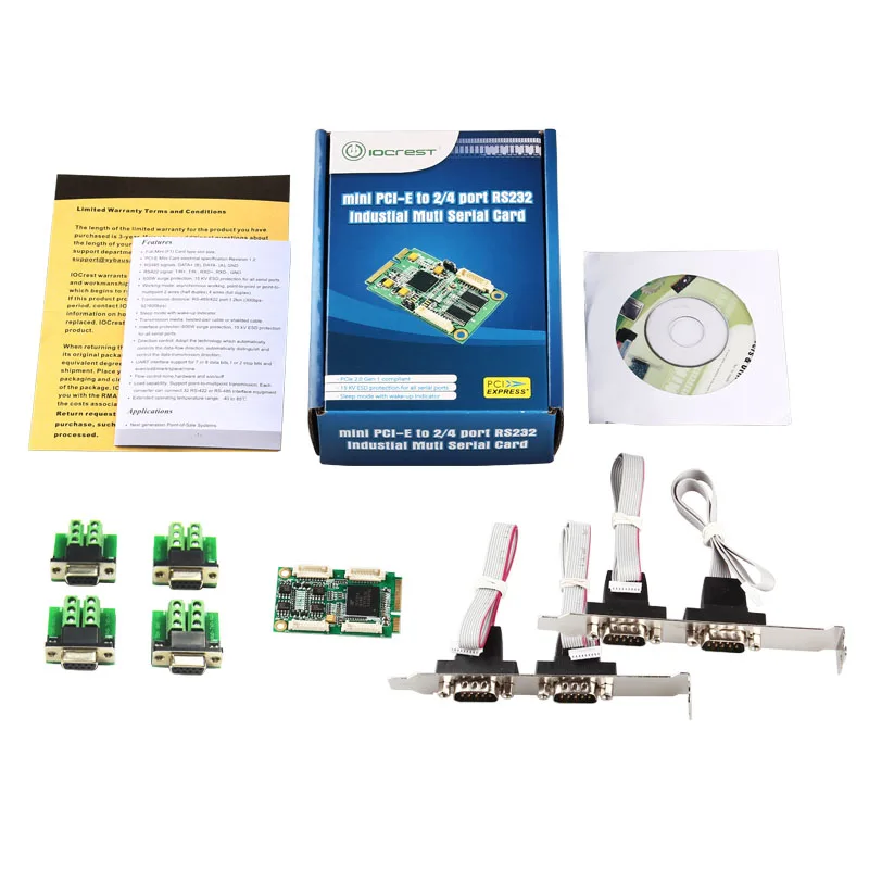 

High Speed Mini PCI-Express Turn 4 Ports RS422 RS485 Industrial Serial Port Card