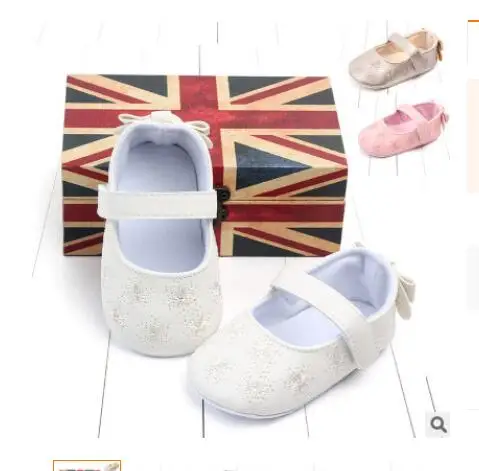 

CYSINCOS Baby Girl Shoes Lovely Bowknot Embroidered Leather 4 color Shoes -Slip Sneakers Soft Sole Toddler Shoes 0-12 Month