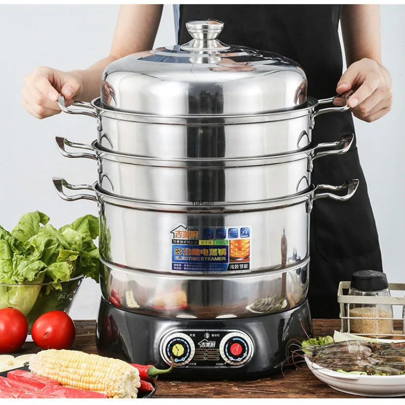 220V Electric Steamer Multi-functional Household Large-capacity Multi-layer Commercial Kitchen