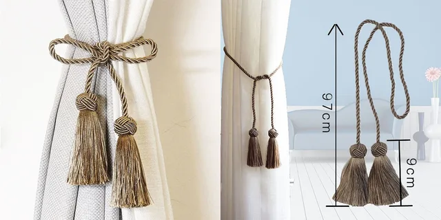 カーテンタッセル カーテン留め飾り カーテンタイバック カーテンバックル カーテンロープ装飾 房掛け お洒落 カーテンタッセルバンド 2個  カーテンタイバックホルダー ホールドバックバックル ロープ バンデージ 装飾付き ホームアクセサリー カーテンタイバック 2個 ... タイバック タッセルカーテン 2枚 吊り下げベルトロープ ボールバックル 装飾カーテン タイバック バックル バンデージ カーテンア