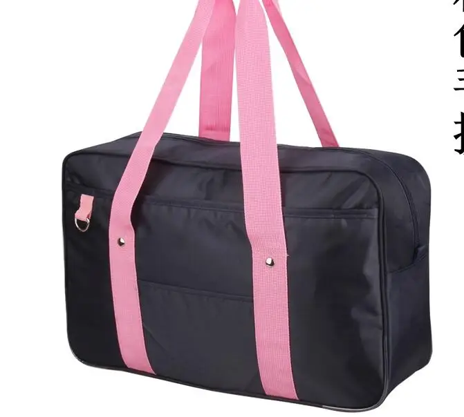 Японские школьные сумки большой емкости портативные сумки сумка на плечо для молодых девочек и мальчиков высокое качество холст - Цвет: blue pink strap