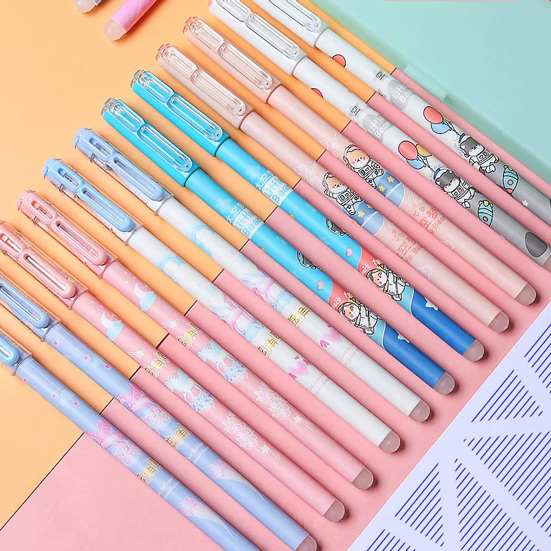 

6Pcs/Set Kawaii Space Dream Unicorn Erasable Pen Washable Handle 0.5mm Erasable Ink Gel Pens for Kids Novely Gift Stationery